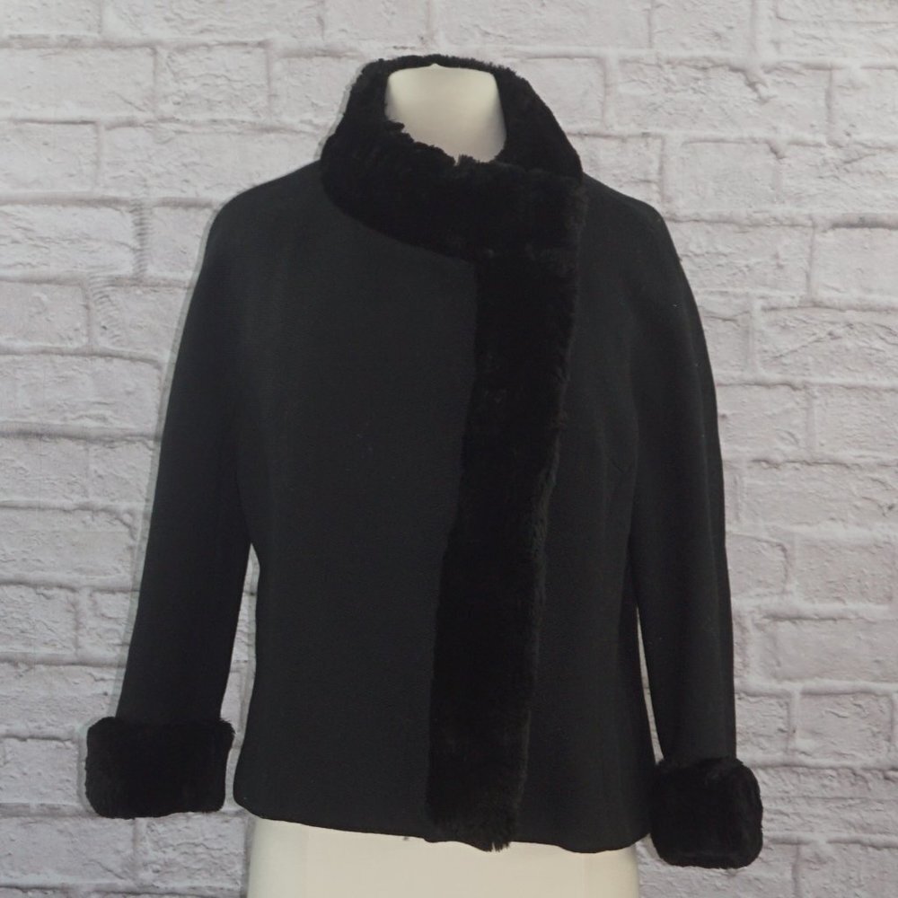 Vintage 60s Lord Taylor Wool Fur Jack Feit ILGWU Swing Coat